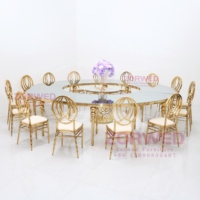 Mobilier de Mariage de Luxe pour Hôtels, Centres de Table en Verre Blanc, Tables et Chaises de Mariage Serpentines en Acier Inoxydable pour Événements