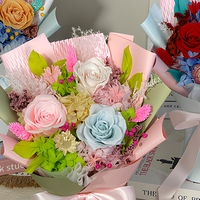 Coffret Cadeau Luxueux de Bouquet de Roses Éternelles Faites à la Main - Cadeau Exquis et Durable pour la Saint-Valentin, Noël, Nouvel An