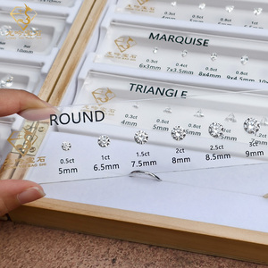أدوات قياس خواتم الألماس من Junyuan Jewelry، الأكثر مبيعًا، بـ 11 شكلًا من الأحجار الكريمة من الزركونيا المكعبة ذات البريق العالي، مقاس 5 مم - 11 مم - Product Image 1