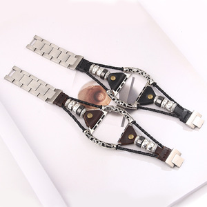 Bracelet Apple Watch en cuir véritable et maille, 20 mm, pour Apple Watch S8, marron, 38 mm, 40 mm, 42 mm, 44 mm, design de luxe - Product Image 1