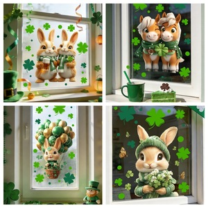 Adhesivos Decorativos para Ventanas con Diseño de Conejito de Pascua, Calcomanías Estáticas de PVC para Decoración de Interiores en Pascua y Fiestas de Cumpleaños - Product Image 2