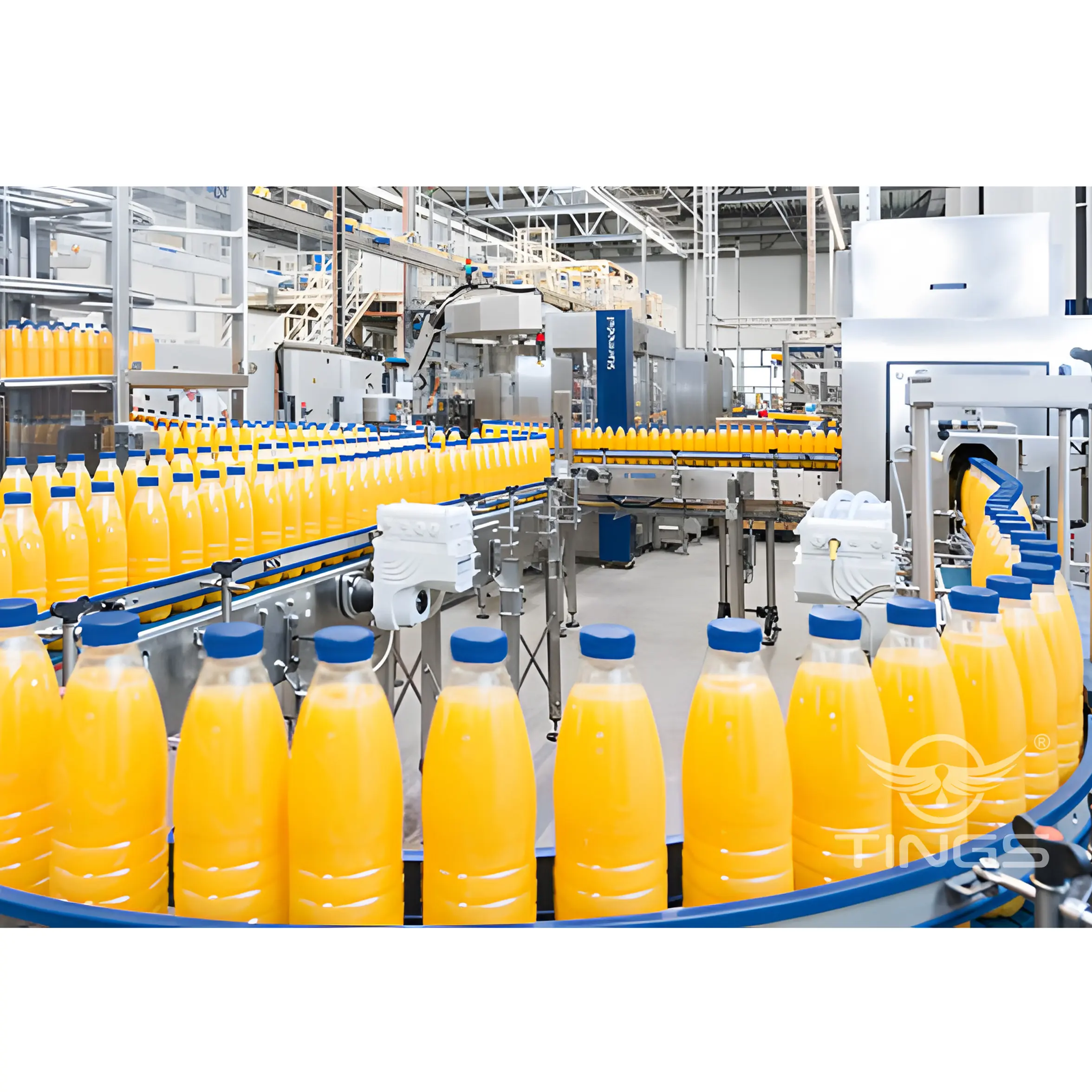 Complete Set Pineapple Mango Orange Fruit Juice Hot Fill Small Plastic Bottle Automatic Filling Machine Production Line