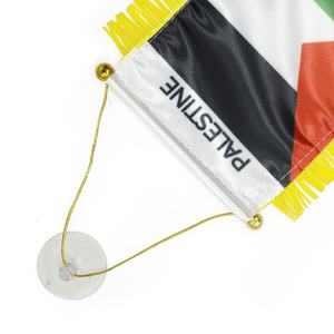 Mini Banderines de Doble Cara con Borlas de 10*15cm, Diseño Personalizado con Imagen de la Bandera Palestina, Ventosa para Uso Comercial - Product Image 5