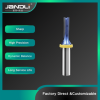 JANDLI Fresa de enrutador recta de 3 filos de carburo de tungsteno 60HRC 0 Helix para corte de paneles, con recubrimiento Nano Azul, compatible con OEM/ODM, CNC