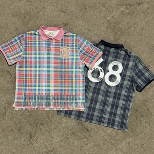 Camisetas Polo <span class=keywords><strong>de</strong></span> Rugby para <span class=keywords><strong>Hombre</strong></span>, Personalizadas por el Fabricante, con Cuello <span class=keywords><strong>de</strong></span> Botones Bordado, Corte Cuadrado, <span class=keywords><strong>Manga</strong></span> <span class=keywords><strong>Corta</strong></span>, Tejidas y con <span class=keywords><strong>Rayas</strong></span> - Product Image 1