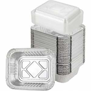 Full-size Disposable Silver Pulp Moulded Food <b>Container</b> Turkey Baking Bowl Aluminum <b>Foil</b> PP Plastic Lid Food Grade - Product Image 1