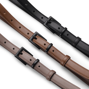 <span class=keywords><strong>Ceinture</strong></span> décorative fine en cuir de vachette <span class=keywords><strong>noir</strong></span> pour <span class=keywords><strong>femme</strong></span>, avec boucle carrée en alliage <span class=keywords><strong>argent</strong></span>é, style TikTok explosif - Product Image 2
