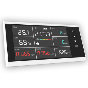 Dienmern Moniteur de qualité de l'air 10-en-1, mesure de la poussière et de la fumée avec analyseurs de gaz NDIR pour CO2/PM2.5/HCHO/TVOC/température/humidité - Product Image 5