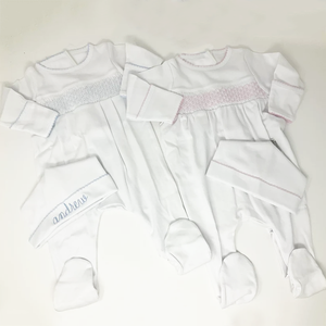 Conjunto de Ropa para Bebé <span class=keywords><strong>Recién</strong></span> Nacido con Monograma, Bordado Personalizado, <span class=keywords><strong>Regalo</strong></span> para el Día de la Salida de la Maternidad, 100% Algodón, Ropa para Dormir - Product Image 4