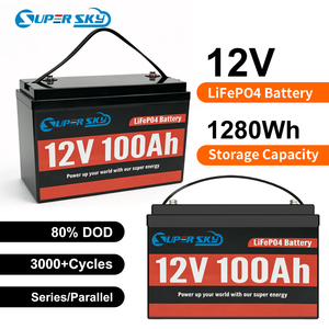 Batterie au lithium de haute qualité 100ah 200ah 300ah, packs de batteries solaires au lithium 12v 24v, batterie Lifepo4 pour système solaire - Product Image 1