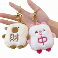 Porte-clés en peluche mignon sur le thème du mahjong chinois, breloque de sac en peluche, pendentif porte-bonheur doux, vente en gros