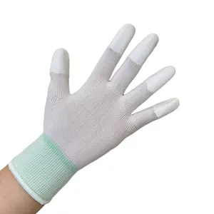 CANMAX, вязаные перчатки из углеродного волокна, белые рабочие перчатки с полиуретановым покрытием, перчатки Esd