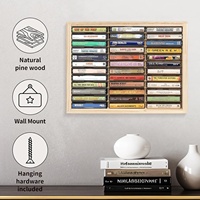 Étagère murale en bois rustique vintage américaine, durable, à cinq niveaux, pour CD, cassettes et disques vinyles, couleur personnalisable