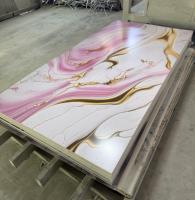 Décoration murale intérieure moderne, plaque de marbre PVC, haute brillance, imperméable et résistante aux taches, marbre UV pour usage domestique et en salle de sport