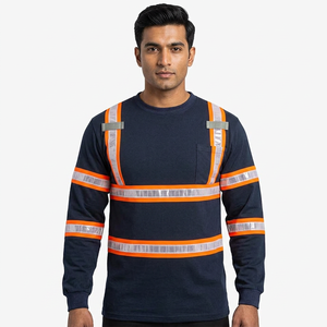 Camiseta Reflectante Personalizada de Manga Corta con Cuello Redondo, Camisetas de Trabajo de Alta Visibilidad, Camiseta de Seguridad de Alta Visibilidad - Product Image 1