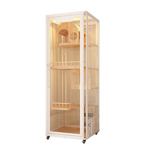 Gabbia <span class=keywords><strong>per</strong></span> Gatti di Lusso Premium Multilivello, Grande, <span class=keywords><strong>per</strong></span> Interni, con Motivo Solido, Cuccia Panoramica in Legno, Ideale <span class=keywords><strong>per</strong></span> Case <span class=keywords><strong>per</strong></span> Animali Domestici - Product Image 5