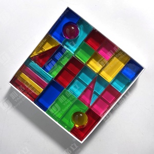 Nouveauté : Plateau de jeu en acrylique transparent personnalisé, blocs carrés colorés en acrylique - Product Image 1