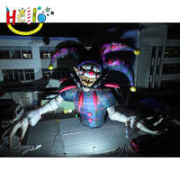 Publicité extérieure Clown gonflable Personnages de dessins animés Halloween Lumière LED Modèle artificiel Clown gonflable