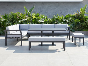 Meilleur ensemble de <span class=keywords><strong>jardin</strong></span> extérieur en <span class=keywords><strong>aluminium</strong></span> coin repas <span class=keywords><strong>salon</strong></span> et table à manger terrasse balcon groupe de sièges arrière-cour vie en plein air - Product Image 2