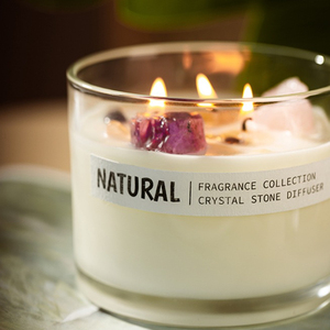 <span class=keywords><strong>Bougie</strong></span> en cire de soja aromatique en cristal tendance de 12 oz, longue durée de combustion, faite à la main, dans un bocal de luxe, pour la maison, le spa, la relaxation, cadeau de Pâques et de Diwali - Product Image 2