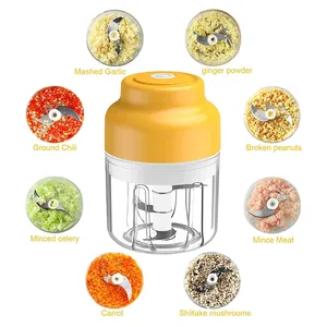 Mini picador elétrico de vegetais, picador moedor de alho, triturador de legumes e alho, 250ml, usb, recarregável, moedor de carne, processador de alimentos, utensílio de cozinha