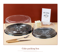 Boîte à gâteau d'anniversaire en plastique PET transparent jetable de qualité alimentaire avec couvercle en dôme et plateau blister pour emballage alimentaire