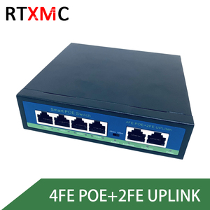 Conmutador Poe estándar 5 puertos 4 + <span class=keywords><strong>2</strong></span> 10/100Mbps Seguridad 48V Múltiples puertos 6 puertos Alimentación a través de Ethernet Cámara IP activa Seguridad CCTV - Product Image 5