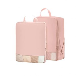 New Polyester Memory Cloth Compressible Waterproof Travel Storage Bag 2-Piece Set <b>Suitcase</b> Clothing Organizer Zipper Closure - Product Image 5