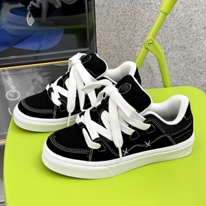 Zapatos de Lona para Hombre, Estilo Casual, con Diseño de Pan Tostado en Blanco y Negro, Zapatos Deportivos de Verano con Estampado de Goma para Parejas - Product Image 3