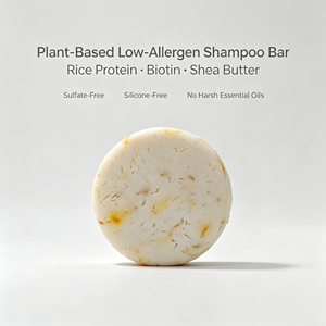 Shampooing solide écologique sans plastique, à base de protéines de riz et de biotine, faible en allergènes, sans sulfates ni silicones, pour cheveux sensibles et colorés - Product Image 3