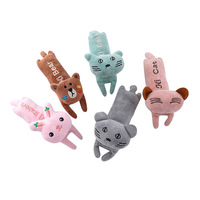 Jouet pour chat en peluche avec herbe à chat et papier froissé, modèles lapin, ours et chat, vente en gros