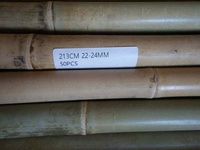Tongkat Bambu Antiseptik Warna Kuning Muda 213cm 22-24mm untuk Penyangga Bunga & Tanaman di Kebun