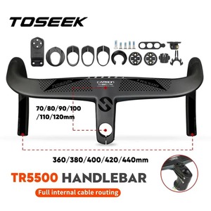 OEM/ODM <span class=keywords><strong>TOSEEK</strong></span> Full Carbon Road Bike <span class=keywords><strong>Manillar</strong></span> Hidden Line <span class=keywords><strong>Manillar</strong></span> de caída de bicicleta 360/380/400/420/440mm <span class=keywords><strong>Manillar</strong></span> integrado - Product Image 2