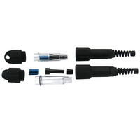 Connecteur 5G extérieur compatible PDLC, étanche IP67, pour câble à fibre optique blindé tactique, noir, certifié ISO9001