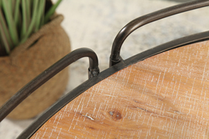 Handcrafted Vintage Distressed Wooden Metal End Side Table Decorative Durable Easy Assembly Center Coffee Table for Living Room - Product Image 6