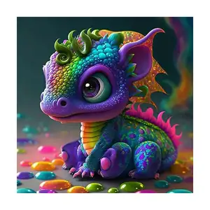 Small Size Fantasy Diamond Painting Dragon Full Drills Embroidery 30x30cm Animal Cartoon Decoration For Home