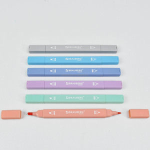 6 stylos surligneurs double face Macaron <span class=keywords><strong>Pastel</strong></span> avec pointe biseautée souple et pointe fine, sans bavure, pour étudiants - Product Image 6