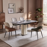 Table à manger italienne en pierre, pliable, multifonctionnelle, pour hôtel et petit appartement, design moderne, luxe léger, haut de gamme