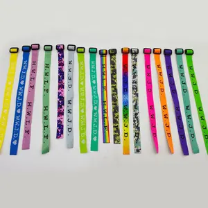 Farb buchstaben gedruckt Armband Unisex Polyester verstellbare mehrfarbige Armband Großhandel