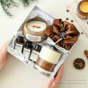 Coffret cadeau créatif haut de gamme, bougies parfumées <span class=keywords><strong>en</strong></span> coquille de noix de coco naturelle, bougies artisanales de luxe à cœur <span class=keywords><strong>en</strong></span> <span class=keywords><strong>bois</strong></span>, Saint-Valentin - Product Image 1