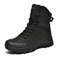 Bottes tactiques imperméables pour hommes, haute tige, grande taille, pour la randonnée en plein air, la chasse, le désert, camouflage noir, sable