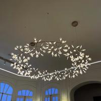 Lustre en verre de style anneau Firefly Art, luminaire LED moderne et minimaliste, à intensité variable, 90 CRI, angle de faisceau de 360°, pour hôtels
