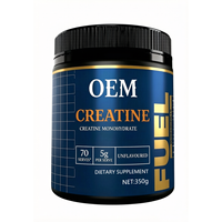 Créatine monohydrate en poudre OEM 350g Sans saveur 70 portions 5g par portion Antioxydant naturel pour adultes Complément sportif pour la salle de sport