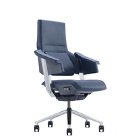 Chaise de bureau de direction en cuir de luxe à dossier haut, design ergonomique, soutien lombaire réglable, fonction pivotante, design moderne