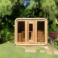 Sauna kubus yang luar biasa rumah Sauna luar ruangan ruang Sauna uap untuk relaksasi halaman belakang