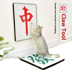 עיצוב הבית יצירתי עמיד גלי גלי גלי רכוב קיר עץ חתול אדום מהגג 'ונג אדום עם דבק קל לניקוי לא קל לניקוי - Product Image 6