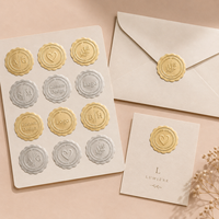Autocollants personnalisés gaufrés or et argent mat, étiquettes thermocollantes pour invitations de mariage et emballages cadeaux