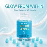 Gummies à la biotine pour cheveux, peau et ongles pour femmes, soutien beauté, soin des cheveux, renforcement des ongles, nutrition de la peau, vente en gros, logo personnalisé