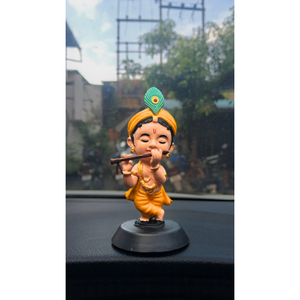 Ídolo del Señor Krishna Pintado a Mano con Acabado en Tono Natural de Piel – Simboliza Fuerza, Devoción y Protección, Ideal para el Hogar y Automóviles - Product Image 6