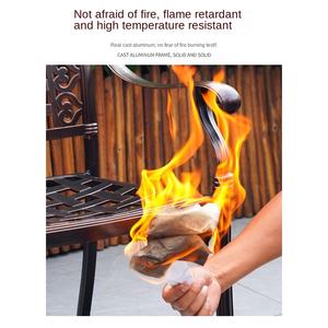 आधुनिक ऑल-एल्यूमीनियम 6-8 व्यक्ति आउटडोर डाइनिंग टेबल कुर्सी सेट, आंगन बगीचे के उपयोग के लिए इलेक्ट्रिक बारबेक्यू कैजुअल गार्डन फर्नीचर - Product Image 4